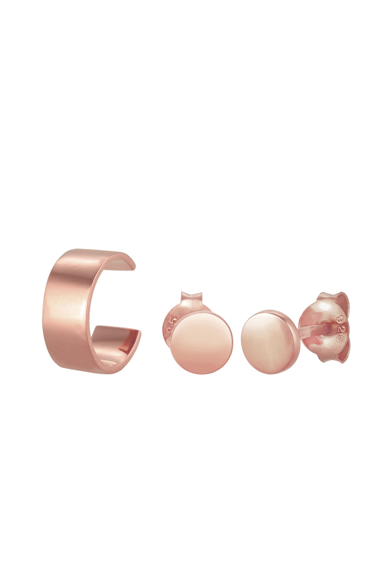 ELLI Ohrringe Ohrstecker Earcuff Set 925 Sterling Silber Rosegold, Bild 1