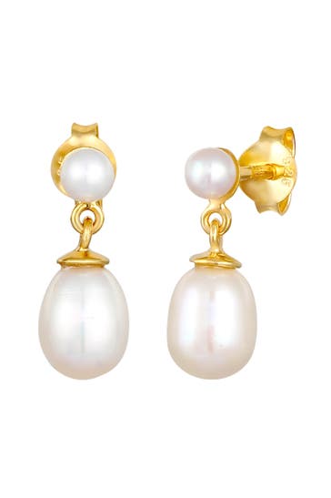 ELLI PREMIUM Ohrringe Stecker Süsswasserzuchtperle Klassik 925 Silber Gold