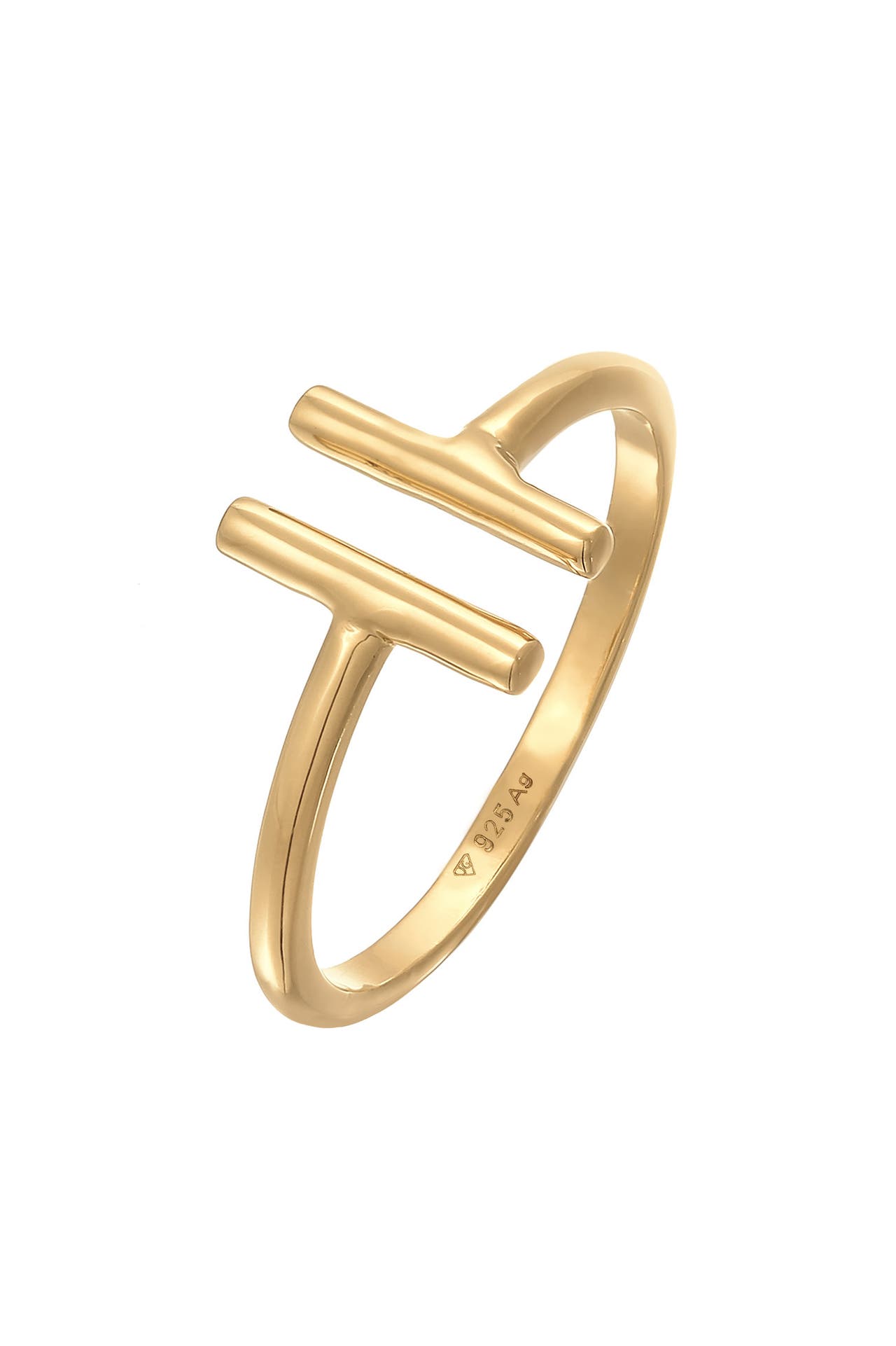 ELLI Ring Geo Stab Trend Offen 925 Silber Gold, Bild 1