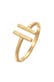 Ring Geo Stab Trend Offen 925 Silber Gold
