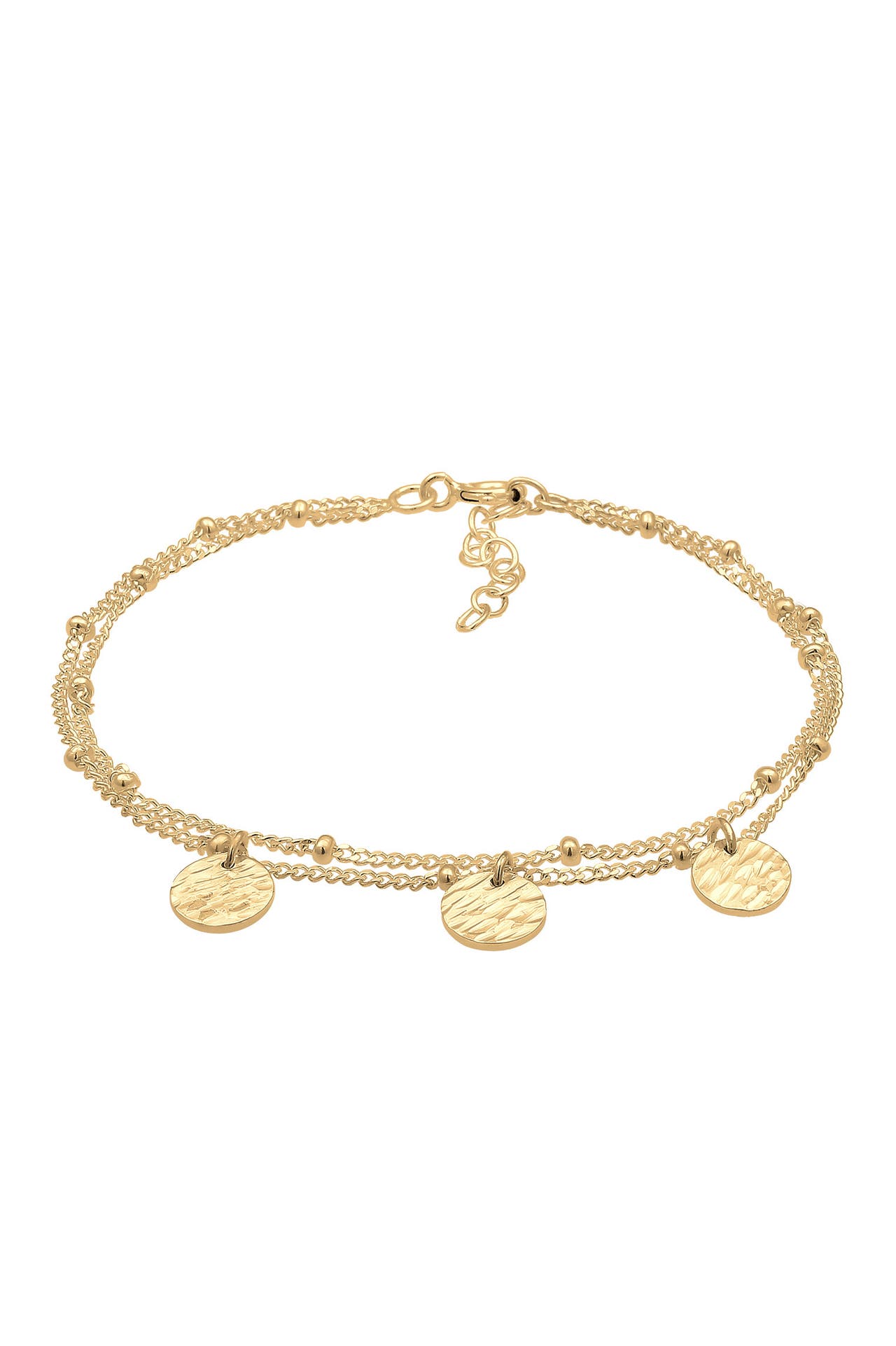 ELLI Armband Kugelkette Plättchen 925 Sterling Silber Gold, Bild 1