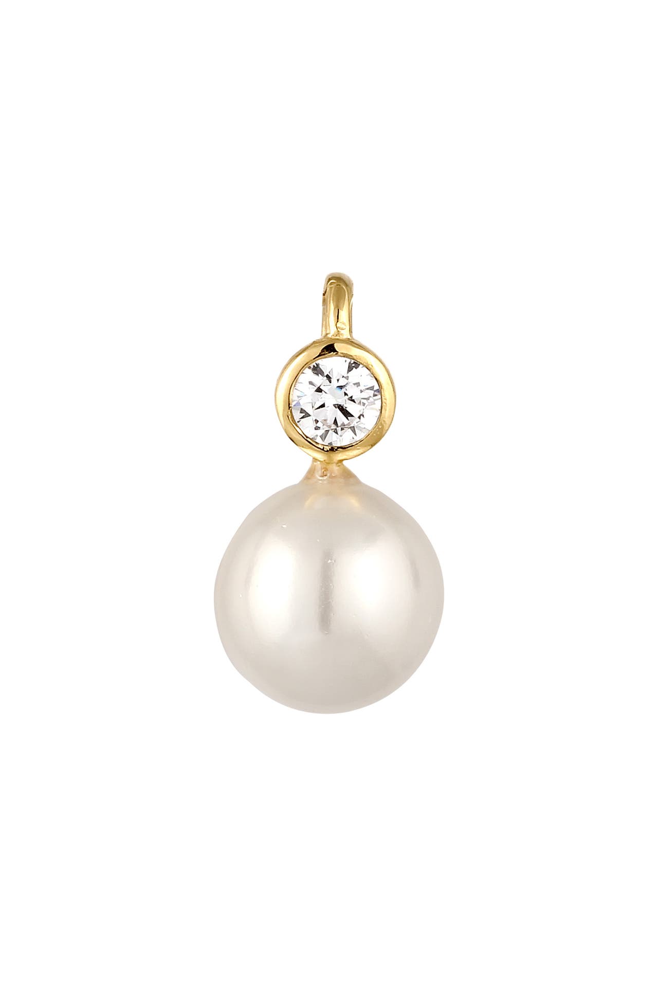 NENALINA Anhänger Zirkonia Muschelkernperle Klassisch 925 Silber, Bild 1