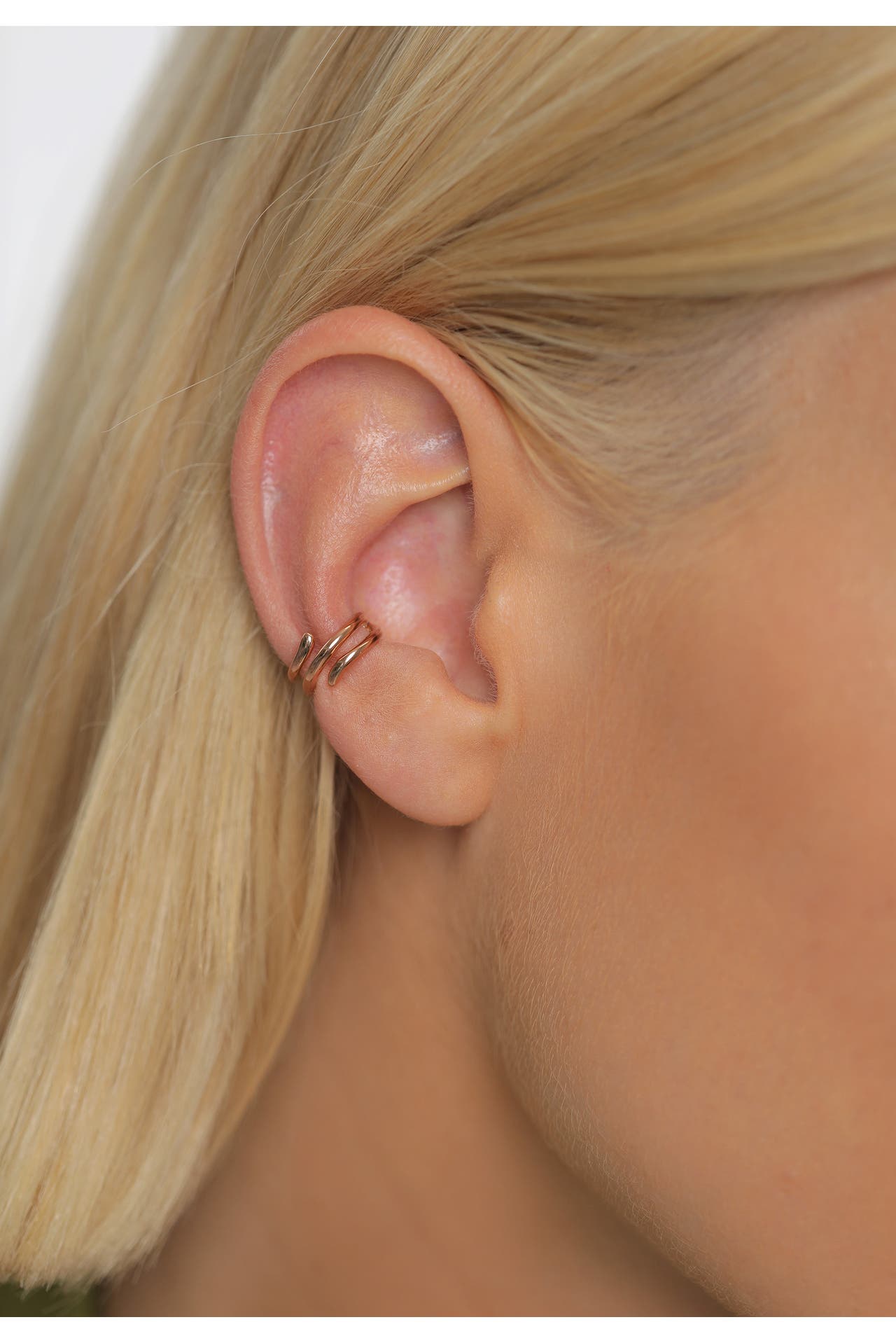 ELLI Ohrringe Earcuff Ohrklemme Welle 925er Silber Rosegold, Bild 1