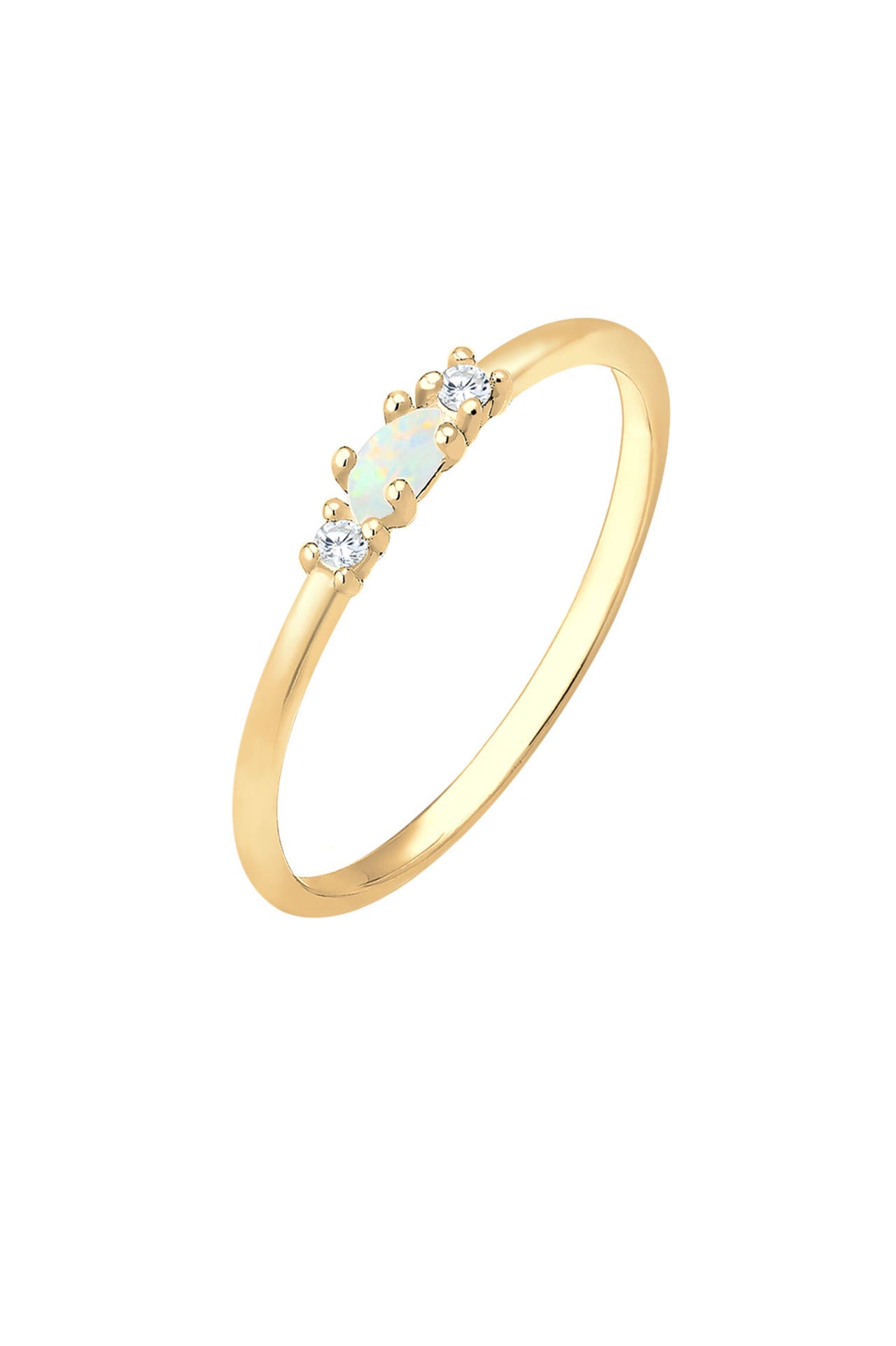 ELLI Ring Opal Marquise und Zirkonia 925 Sterling Silber Gold, Bild 1