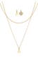 Kette Set Peace mit Kristallen von Swarovski® 925 Silber vergoldet Gold