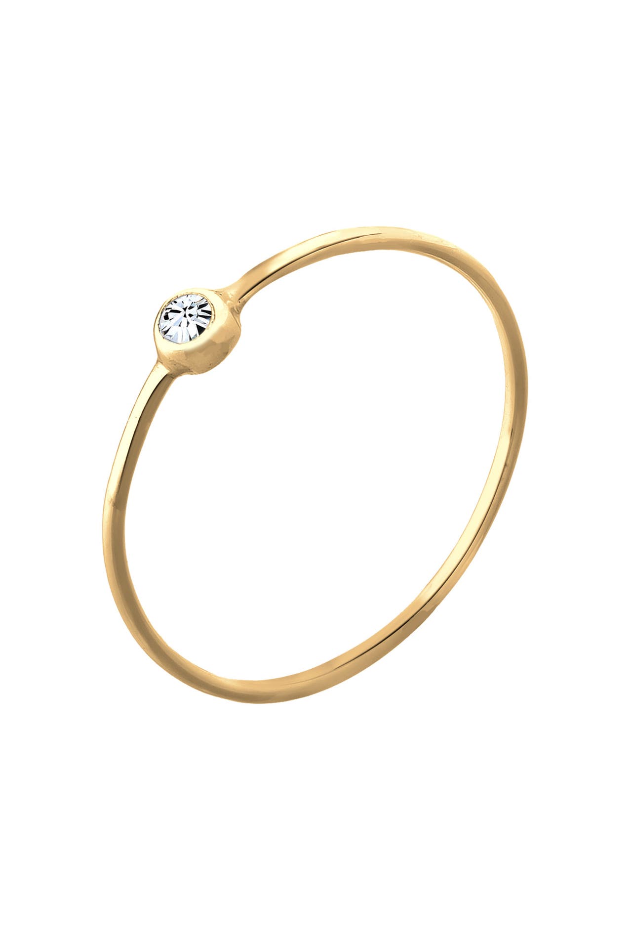 ELLI Ring Solitär Stapelring 925 Silber, mit Kristallen von Swarovski® Gold, Bild 1