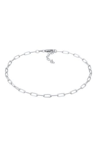 ELLI Fusskettchen Glieder Oval Basic Chain Optik 925 Silber Silber