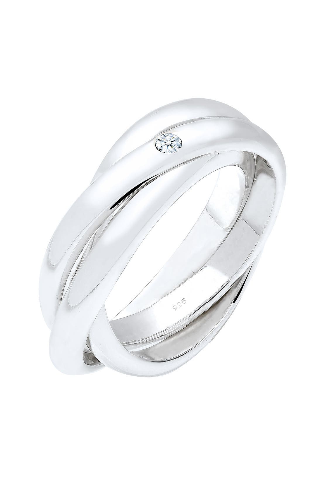 ELLI DIAMONDS Ring Diamant Brillantschliff (0.03 ct) 925 Sterling Silber Weiß, Bild 1