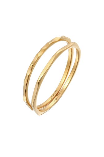 ELLI PREMIUM Ring Stapelringe Stacking Bandring (2 tlg.) 375 Gelbgold Gold