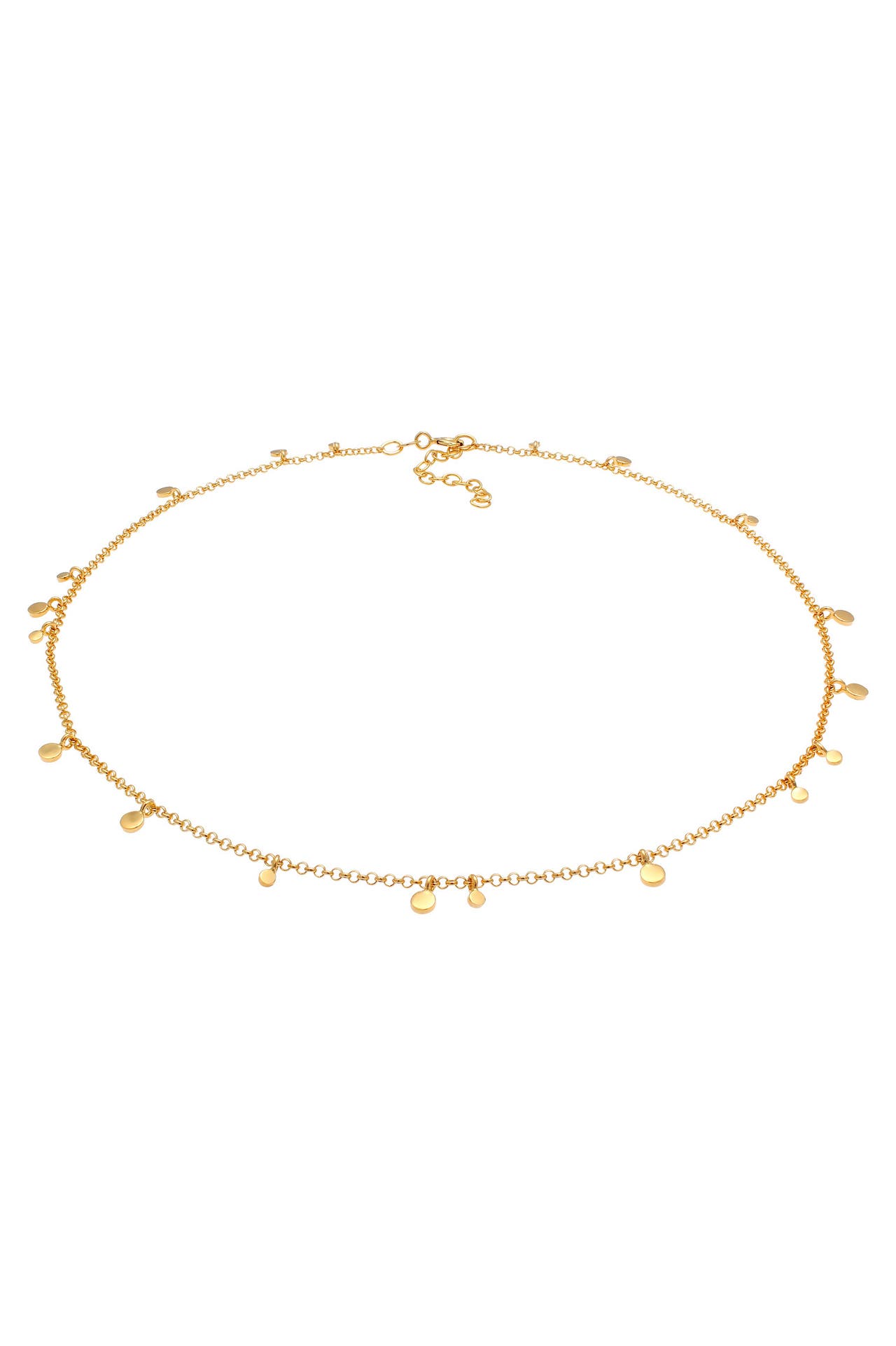 ELLI Kette Choker Plättchen Coin Geo Rund 925 Silber Gold, Bild 1