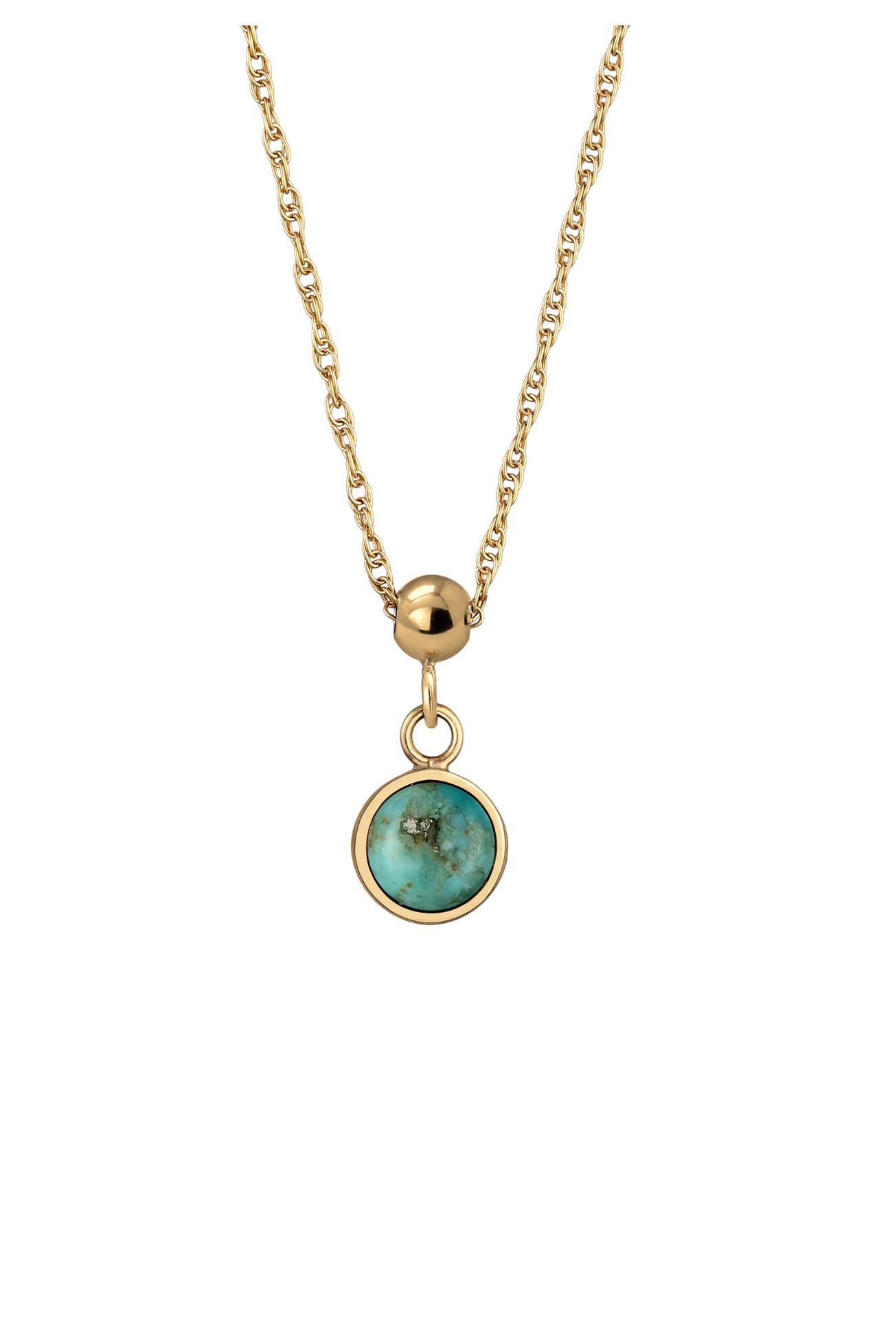 ELLI PREMIUM Kette Geburtsstein Edelstein Solitär 925 Sterling Silber vergoldet Türkis, Bild 1