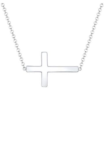 ELLI Kette Kreuz Faith 925 Sterling Silber Kommunion Silber