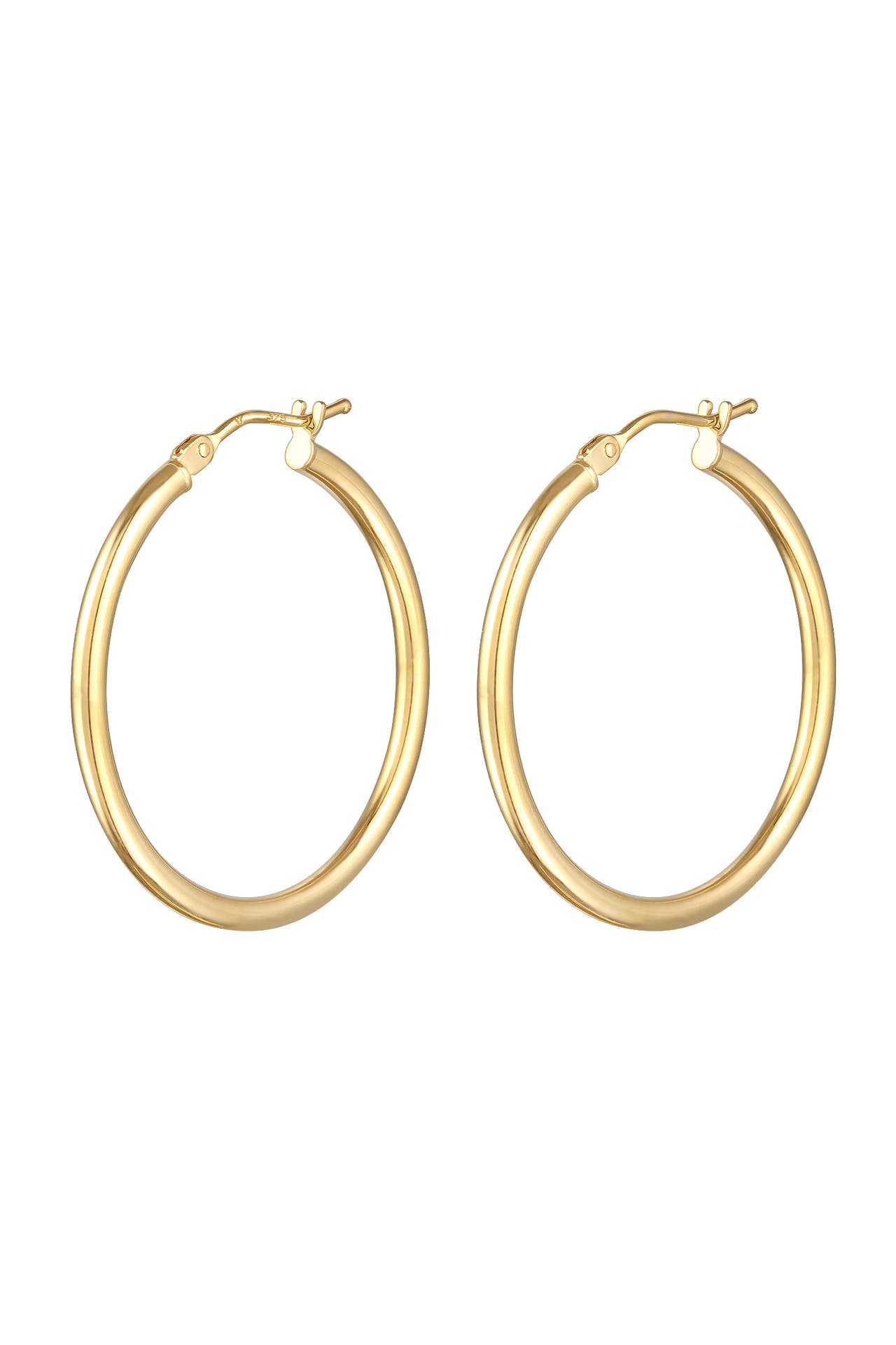 ELLI PREMIUM Ohrringe Creolen Basic Bügelverschluss 375er Gelbgold Gold, Bild 1