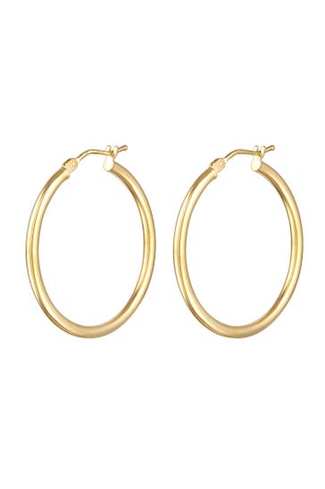 ELLI PREMIUM Ohrringe Creolen Basic Bügelverschluss 375er Gelbgold Gold