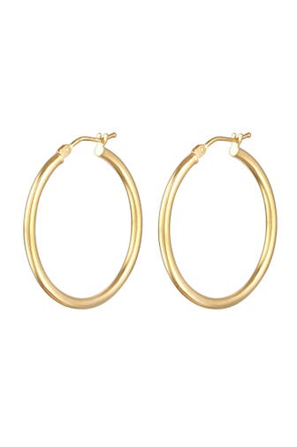 ELLI PREMIUM Ohrringe Creolen Basic Bügelverschluss 375er Gelbgold Gold