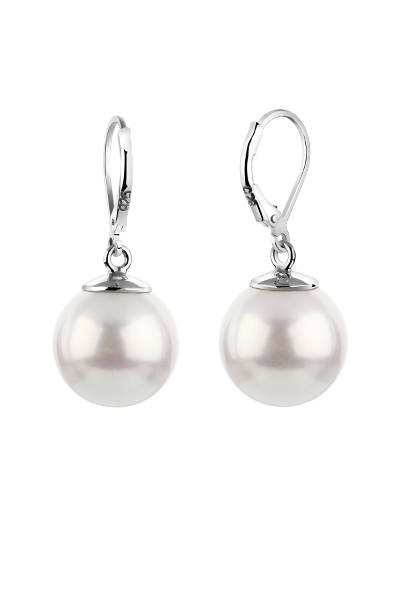 NENALINA Ohrringe Ohrhänger Muschelkernperle Klassisch 925 Silber Silber, Bild 1