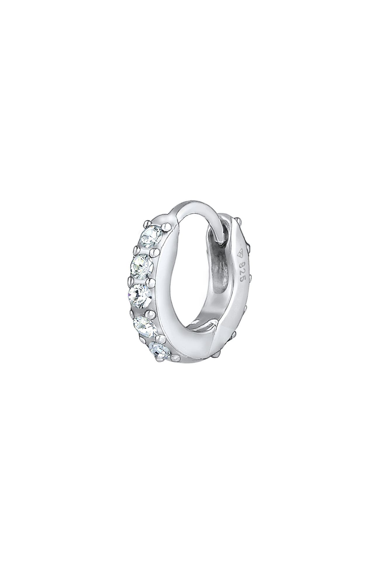 ELLI Ohrringe Single Creole 925 Silber, mit Kristallen von Swarovski® Silber, Bild 1