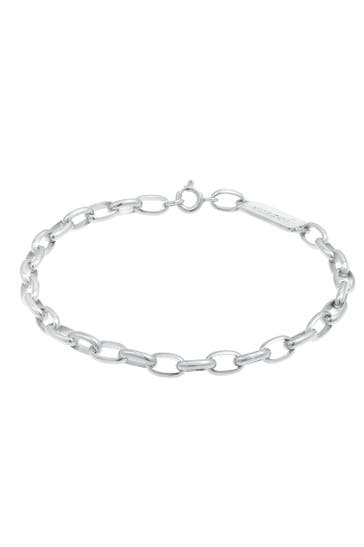 KUZZOI Armband Herren Gliederkette Oval Basic 925 Silber Silber