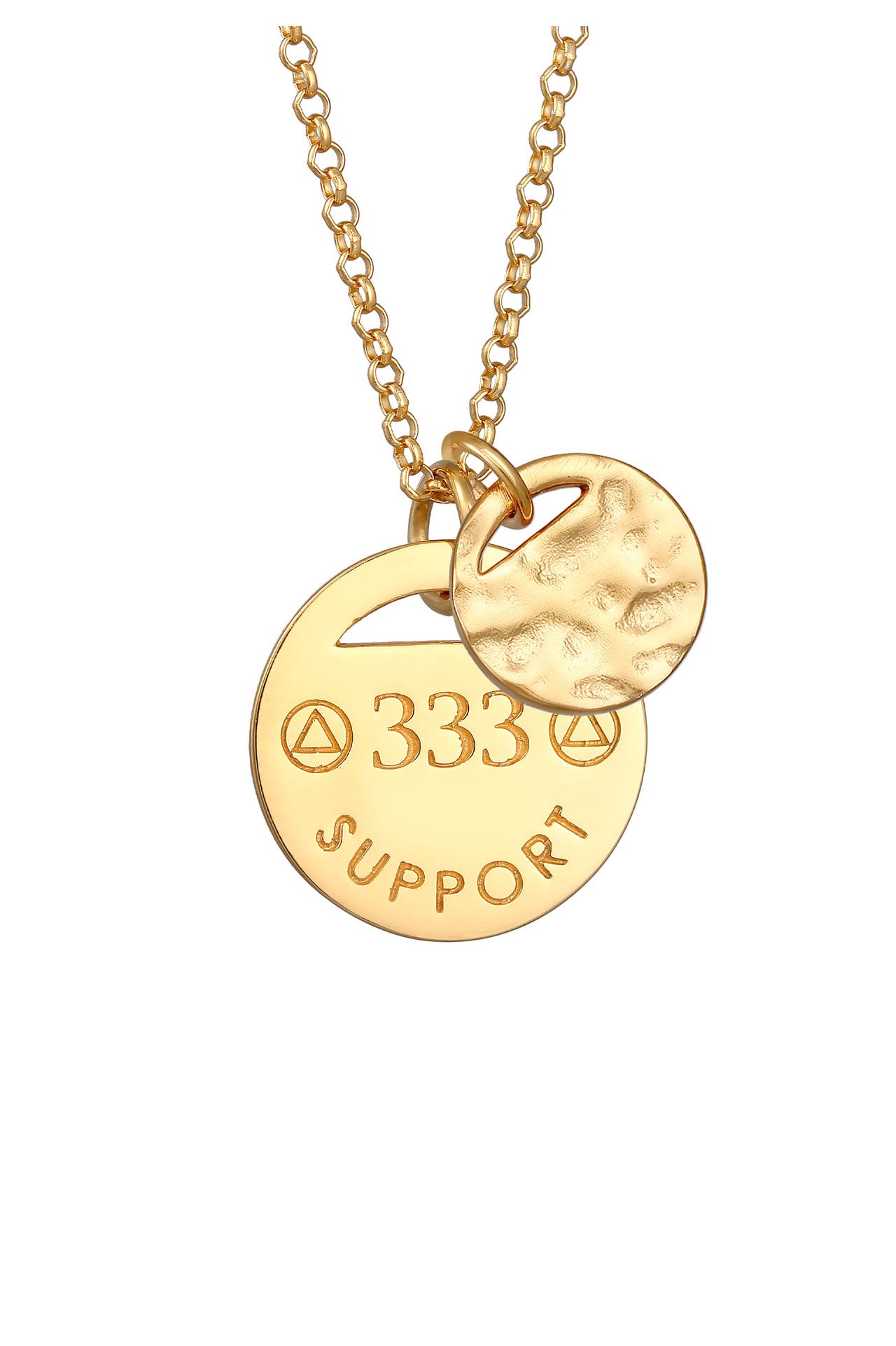 ELLI Kette Plättchen Organic - 333 Support 925 Silber Gold, Bild 1