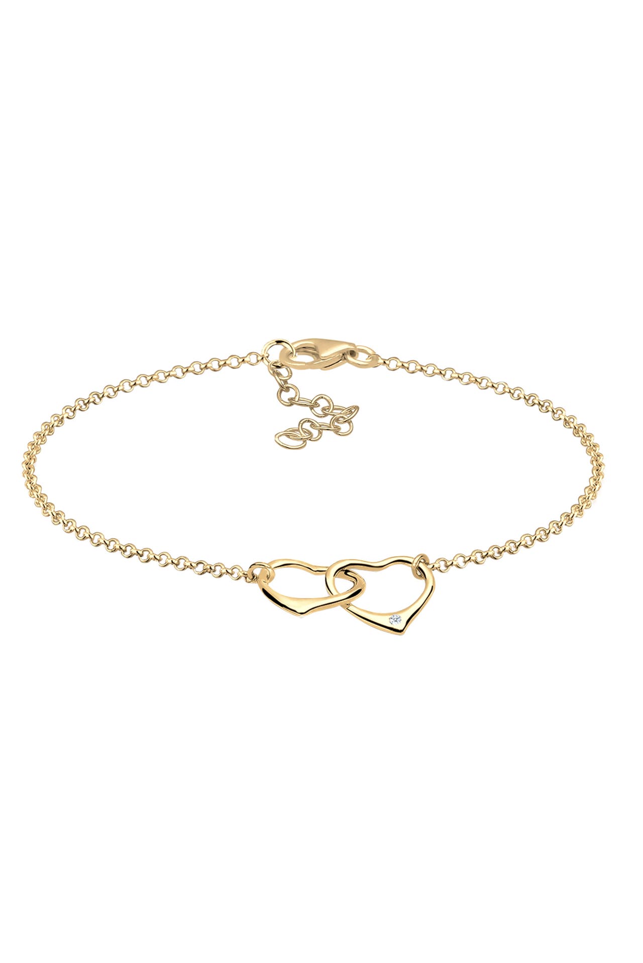 ELLI DIAMONDS Armband Herz Diamant Weiß Brillantschliff (0.015 ct) 925 Sterling Silber Gold, Bild 1