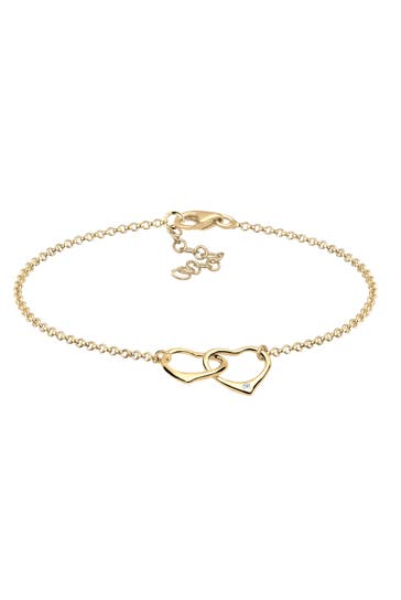 ELLI DIAMONDS Armband Herz Diamant Weiß Brillantschliff (0.015 ct) 925 Sterling Silber Gold