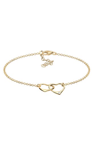 ELLI DIAMONDS Armband Herz Diamant Weiß Brillantschliff (0.015 ct) 925 Sterling Silber Gold