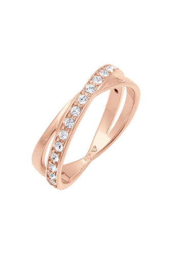 ELLI Ring Edel 925 Silber, mit Kristallen von Swarovski® Rosegold