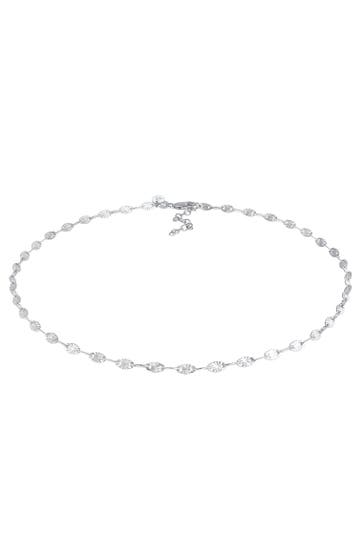 ELLI PREMIUM Kette Choker Plättchen Design Stern Look 925 Silber Silber