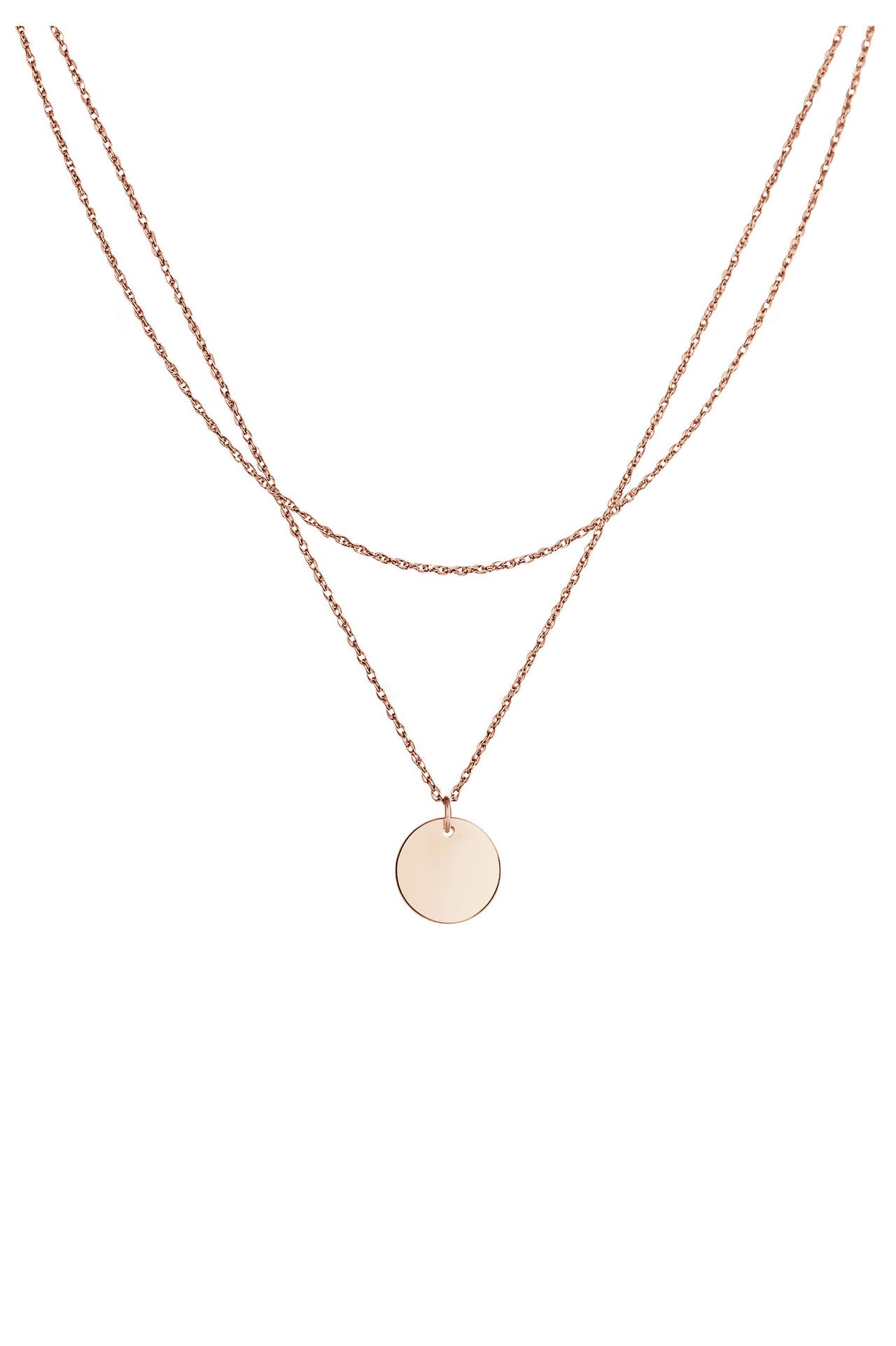 ELLI Kette Layering Plättchen Kreis Geo 925 Silber Rosegold, Bild 1