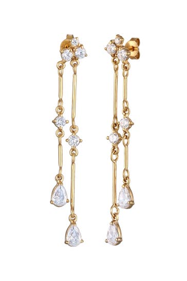 ELLI PREMIUM Ohrringe Tropfen Topas Weiß 925 Sterling Silber Gold