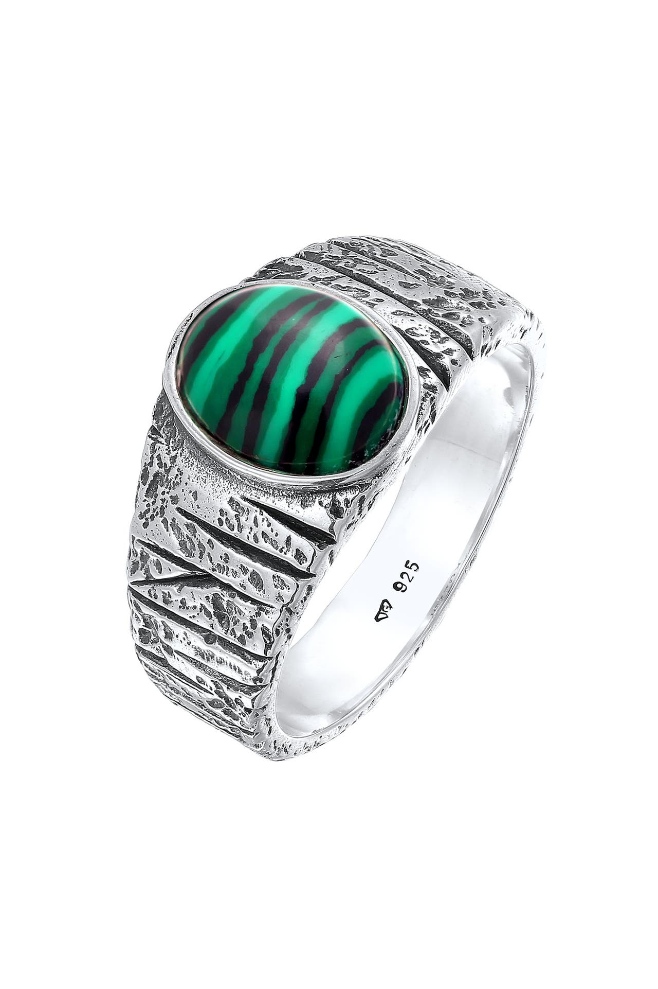 KUZZOI Ring Siegelring Malachit Grün Bikerring 925 Silber, Bild 1