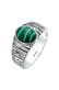 Ring Siegelring Malachit Grün Bikerring 925 Silber