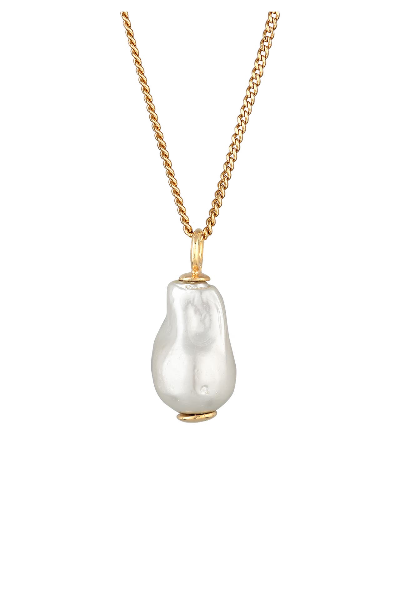 ELLI Kette Muschelkernperle Barock 925 Sterling Silber vergoldet Gold, Bild 1