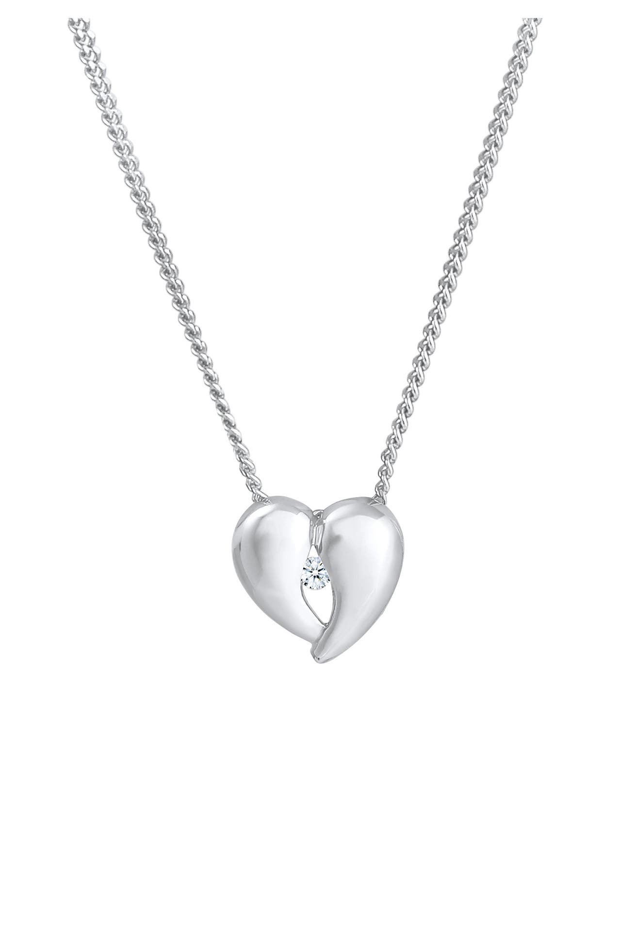 ELLI DIAMONDS Kette Herz Liebe Filigran Diamant (0.03 ct.) 925 Silber Silber, Bild 1