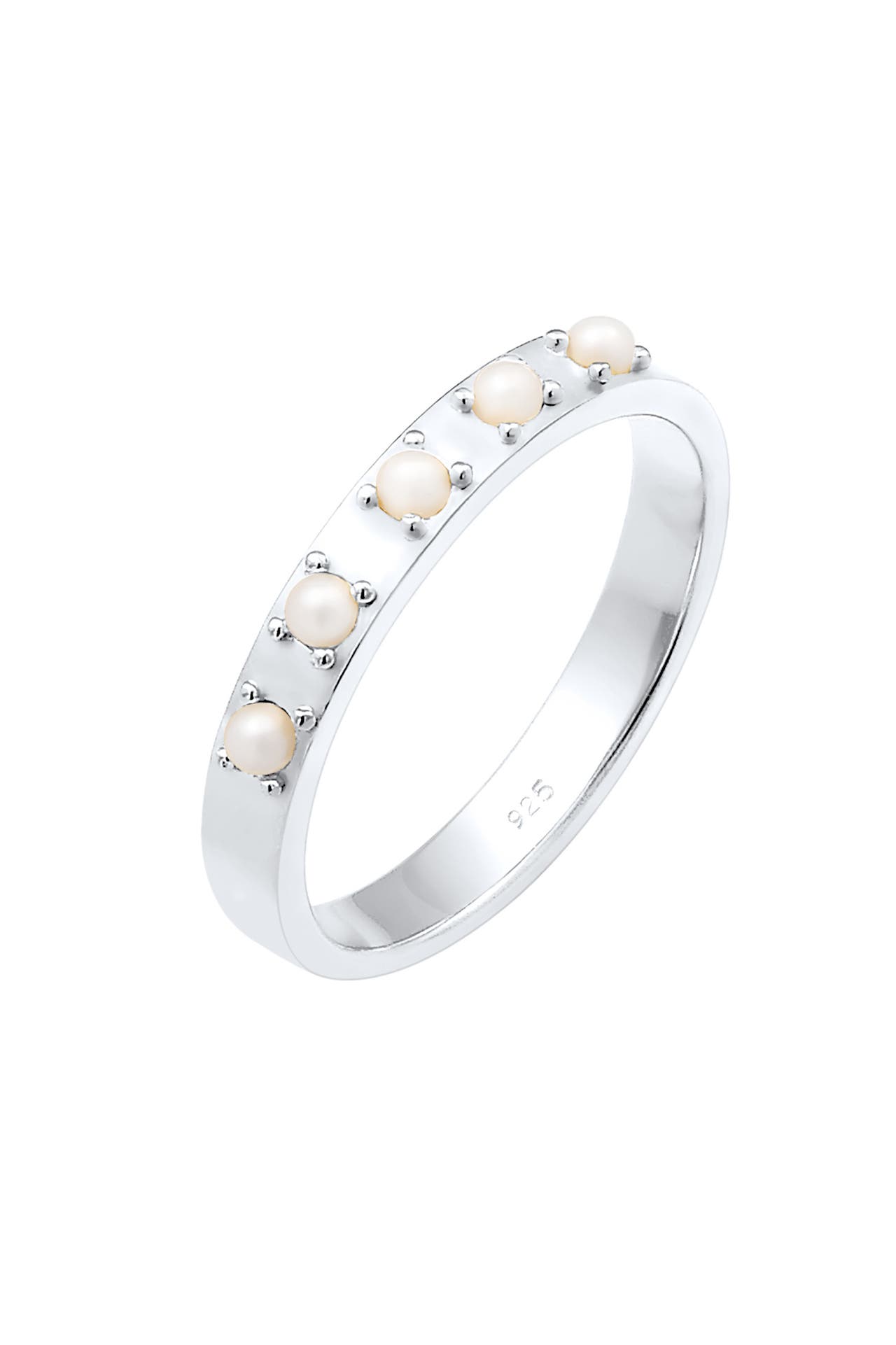 ELLI Ring Synthetische Perle Weiß 925 Sterling Silber Silber, Bild 1