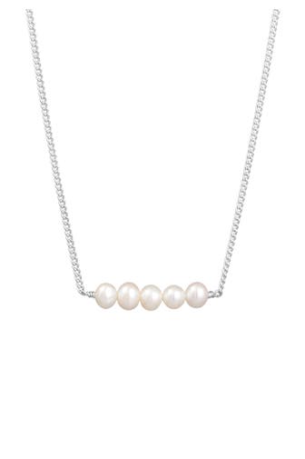 KUZZOI Kette Süßwasserperlen Elegant 925 Silber Silber