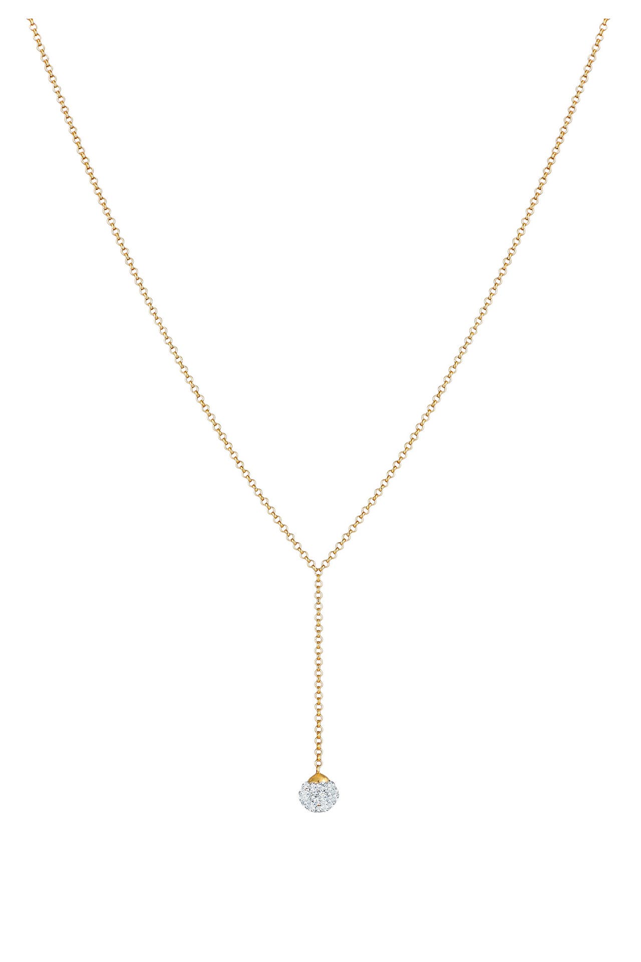 ELLI Kette Y-Kette Kugel 925 Silber, mit Kristallen von Swarovski® Gold, Bild 1