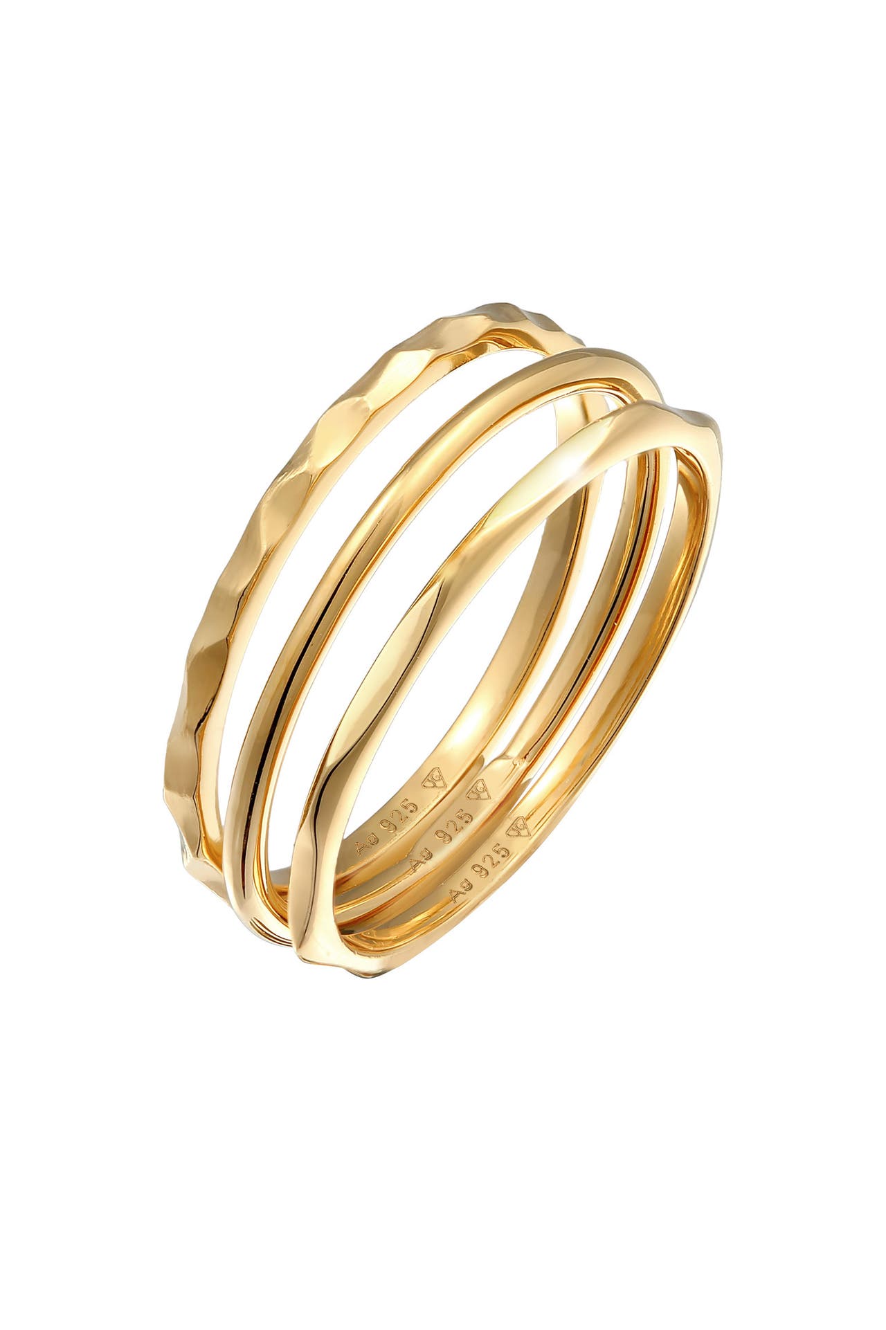 ELLI Ring Stapelring Stacking Boho Set (3 tlg.) 925 Sterling Silber Gold, Bild 1