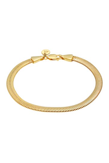 ELLI PREMIUM Armband Flach Elegant Schlangenkette 925 Silber Gold