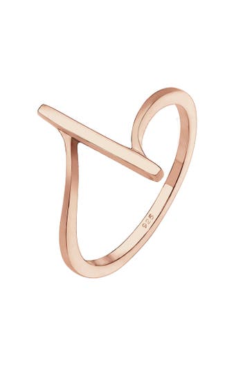ELLI Ring Geo Form Geschwungen 925 Sterling Silber Rosegold