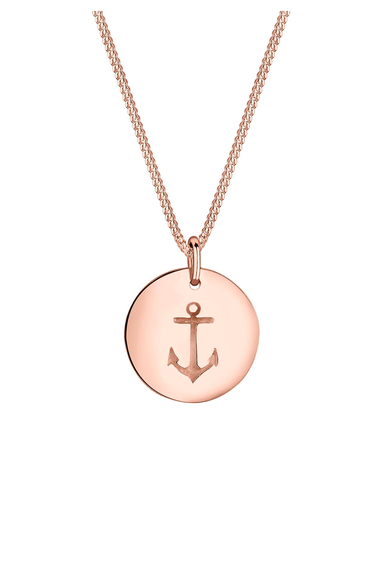 ELLI Kette Anker Münze Maritim 925 Silber Rosegold, Bild 1