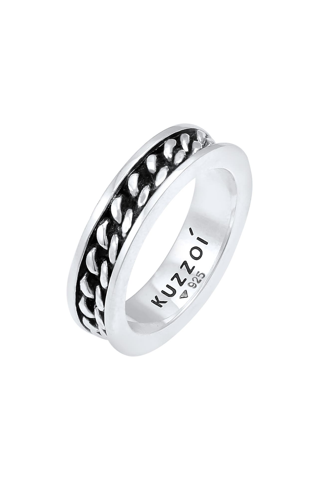 KUZZOI Ring Herren Bandring Panzer Design Trend 925 Silber, Bild 1