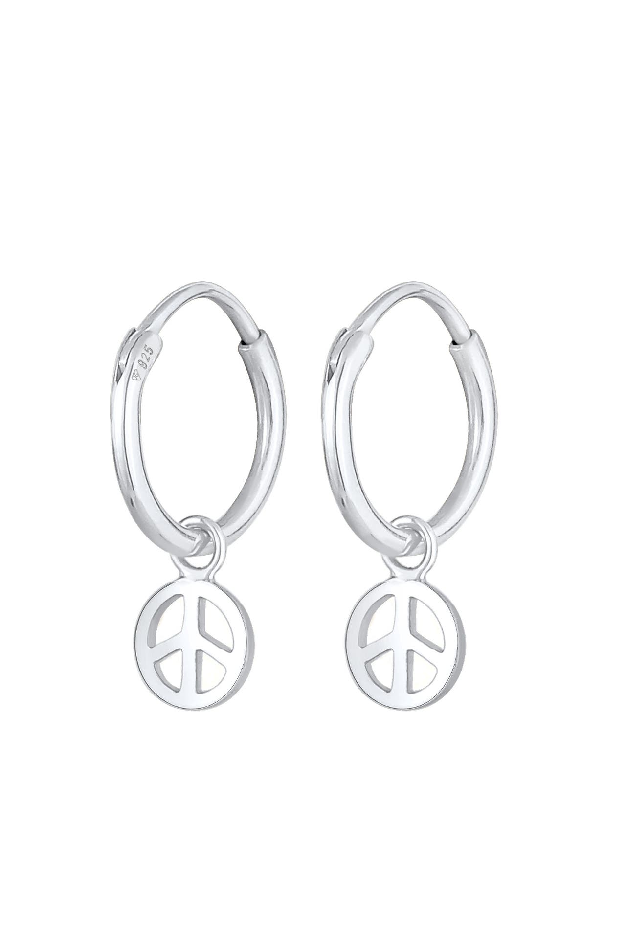 ELLI Ohrringe Creolen Peace Boho Symbol 925 Silber Silber, Bild 1