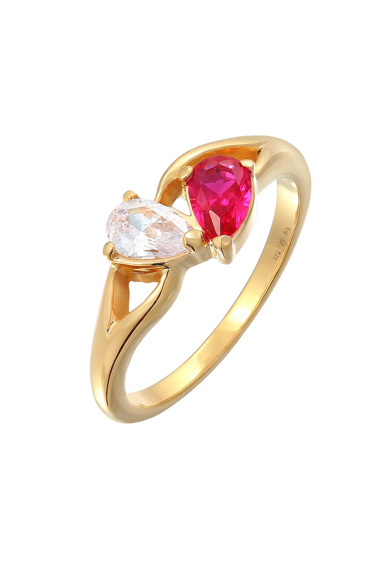 ELLI Ring Zirkonia Rubin Infintiy 925 Silber vergoldet Gold, Bild 1