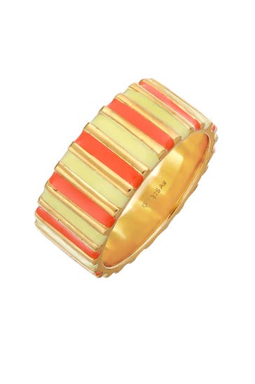 ELLI Ring Bandring Relief Rillen Emaille 925 Silber Orange