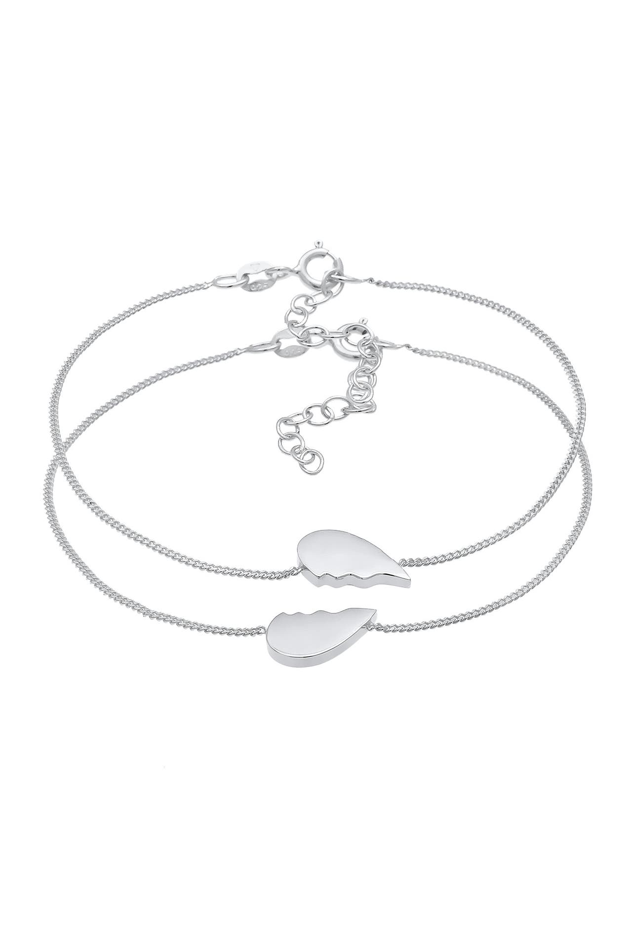 ELLI Armband Herz geteilt Friends Love 2er Set 925 Silber Silber, Bild 1