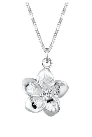 ELLI Kette Frangipani Kristalle Weiß 925 Sterling Silber Weiß