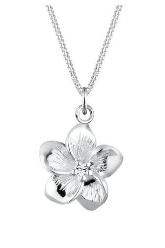 ELLI Kette Frangipani Kristalle Weiß 925 Sterling Silber Weiß