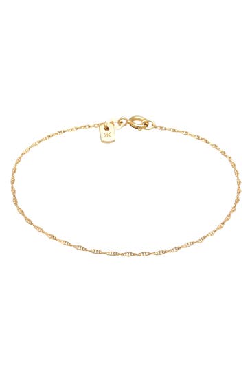 KUZZOI Armband Basic Gliederkette Gedreht 925 Silber Gold
