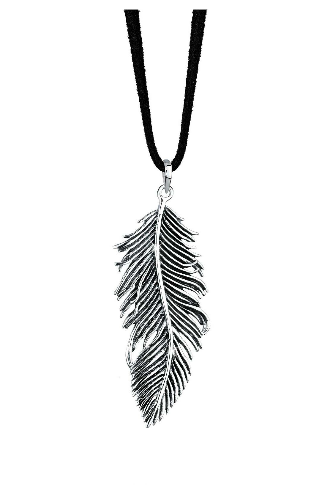 ELLI Kette Feder Boho Hippie Festival 925 Silber Schwarz, Bild 1